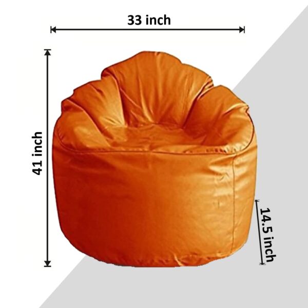 GUNJ Jumbo Sofa Mudhha Bean Bag Cover Without Beans (Orange) - Image 2