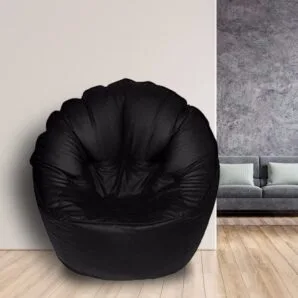 GUNJ Jumbo Sofa Mudhha Bean Bag Cover Without Beans (Black)