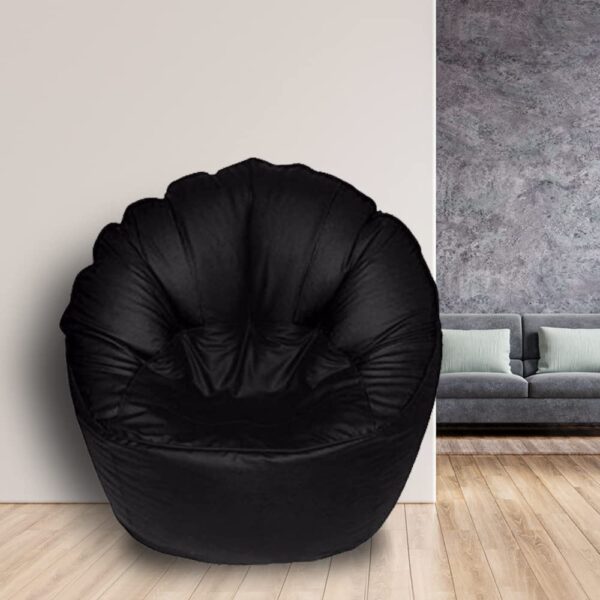 GUNJ Jumbo Sofa Mudhha Bean Bag Cover Without Beans (Black)