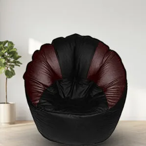 GUNJ Jumbo Sofa Mudhha Bean Bag Cover Without Beans ( Black & Brown)
