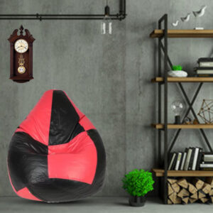 GUNJ XXXL Black & Pink Tear Drop Bean Bag Cover (Without Beans)