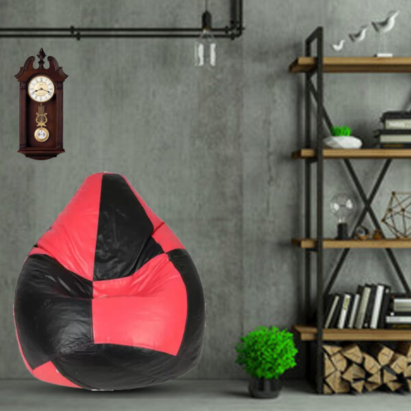 GUNJ XXXL Black & Pink Tear Drop Bean Bag Cover (Without Beans)