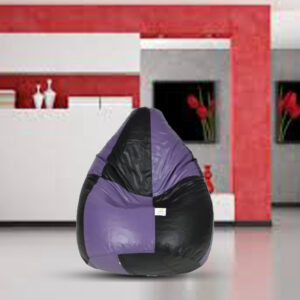 GUNJ XXXL Black & PurpleTear Drop Bean Bag Cover (Without Beans)