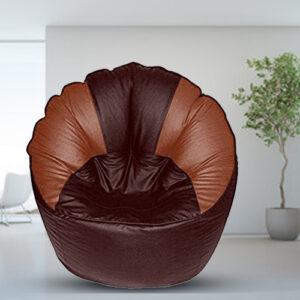GUNJ Jumbo Sofa Mudhha Bean Bag Cover Without Beans (Brown & Tan)