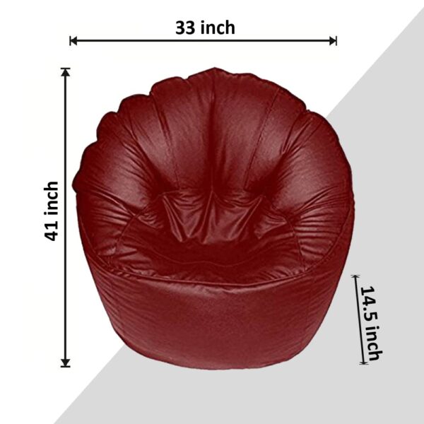 GUNJ Jumbo Sofa Mudhha Bean Bag Cover Without Beans (Maroon) - Image 2