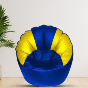 GUNJ Jumbo Sofa Mudhha Bean Bag Cover Without Beans (Blue & Yellow)