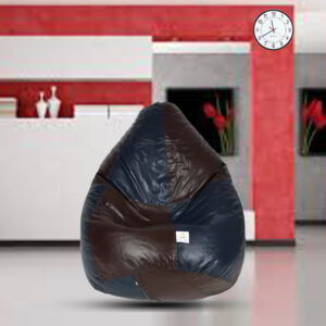 GUNJ XXXL Brown & Navy Tear Drop Bean Bag Cover (Without Beans)