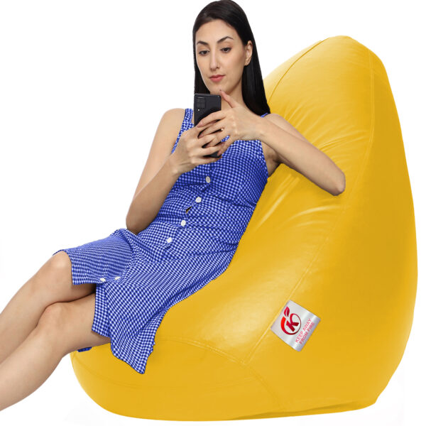 GUNJ XL Tear Drop Bean Bag Cover (Without Beans) (Yellow) - Image 2