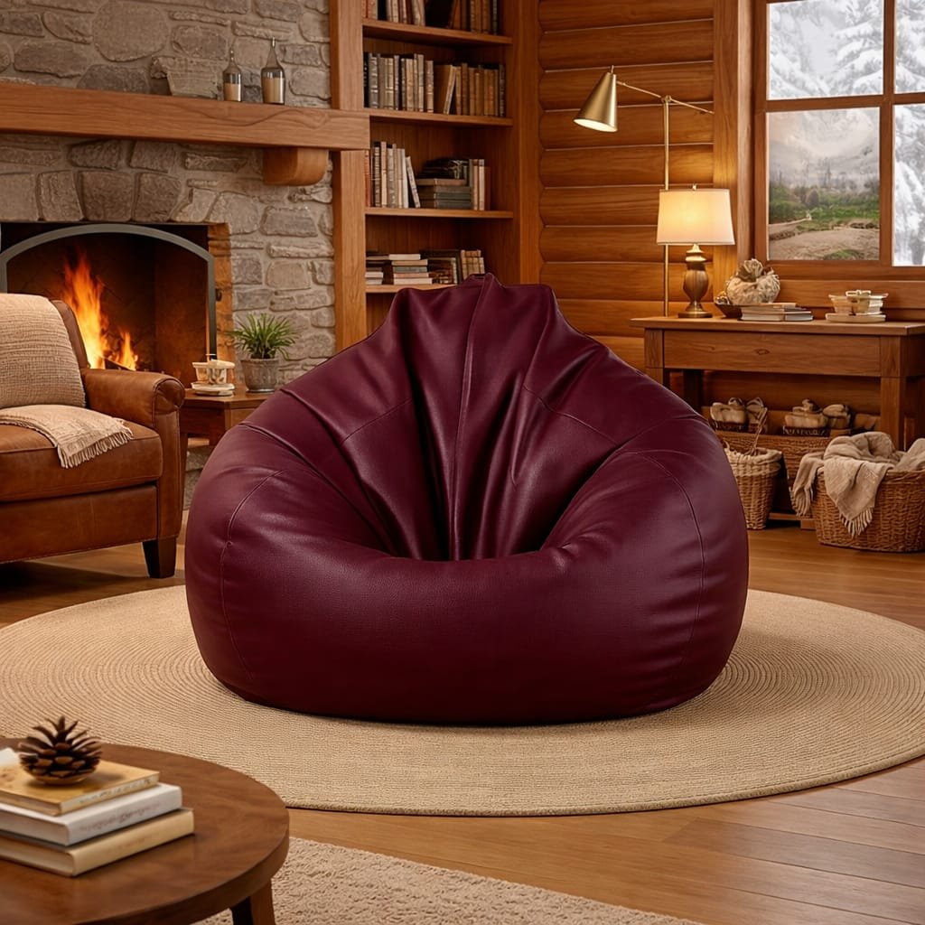 Maroon Teardrop Bean Bag Cover 3XL | Premium Bean Bag Cover | BeanKarts - Image 2