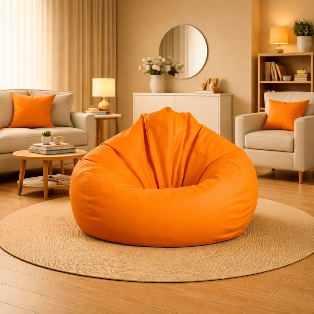 Orange Kids Bean Bag XL Cover | Cover Only Without Beans | BeanKarts - Image 2