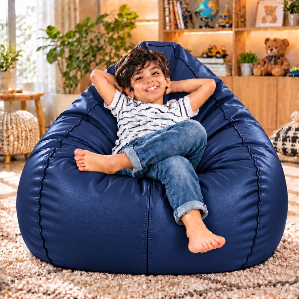 Teardrop Bean Bag Cover for Kids – Navy Blue, XL Size