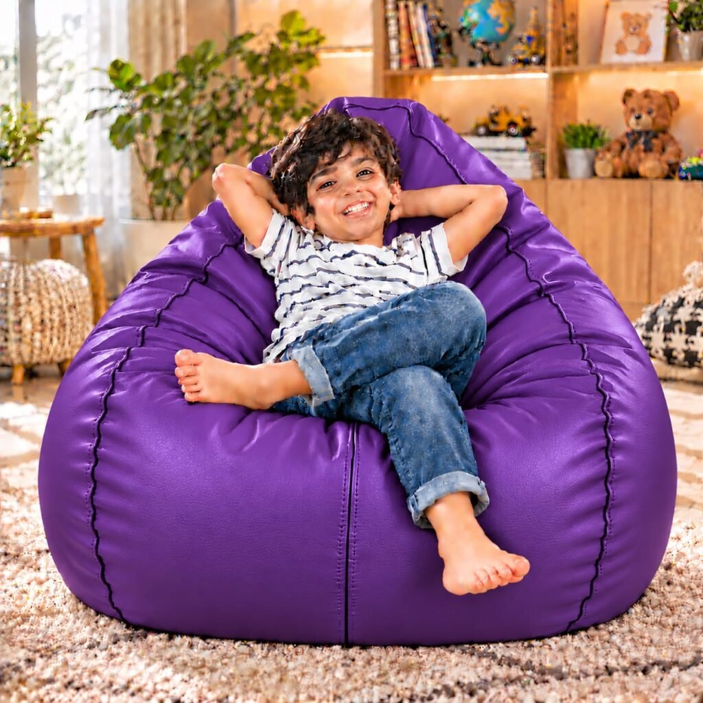 Teardrop Bean Bag Cover for Kids – Purple, XL Size