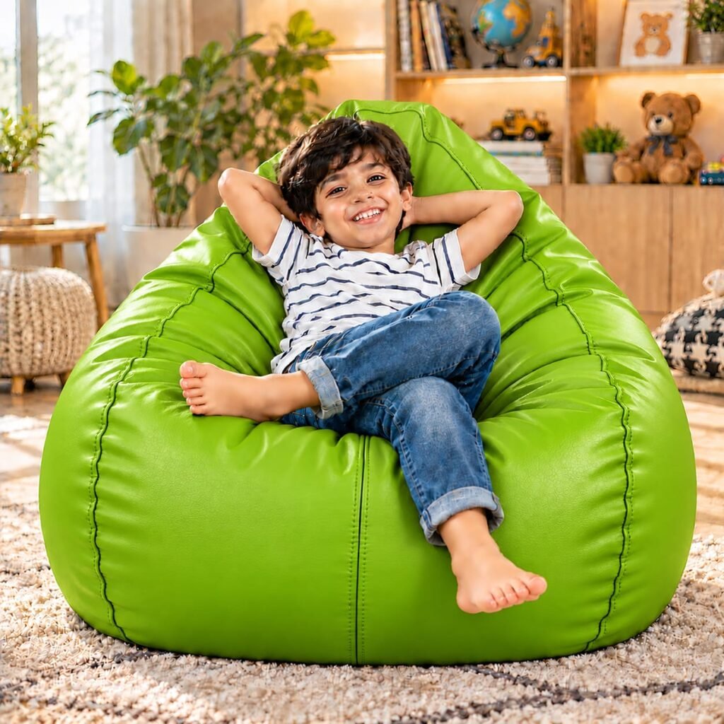 Teardrop Bean Bag Cover for Kids – Green, XL Size