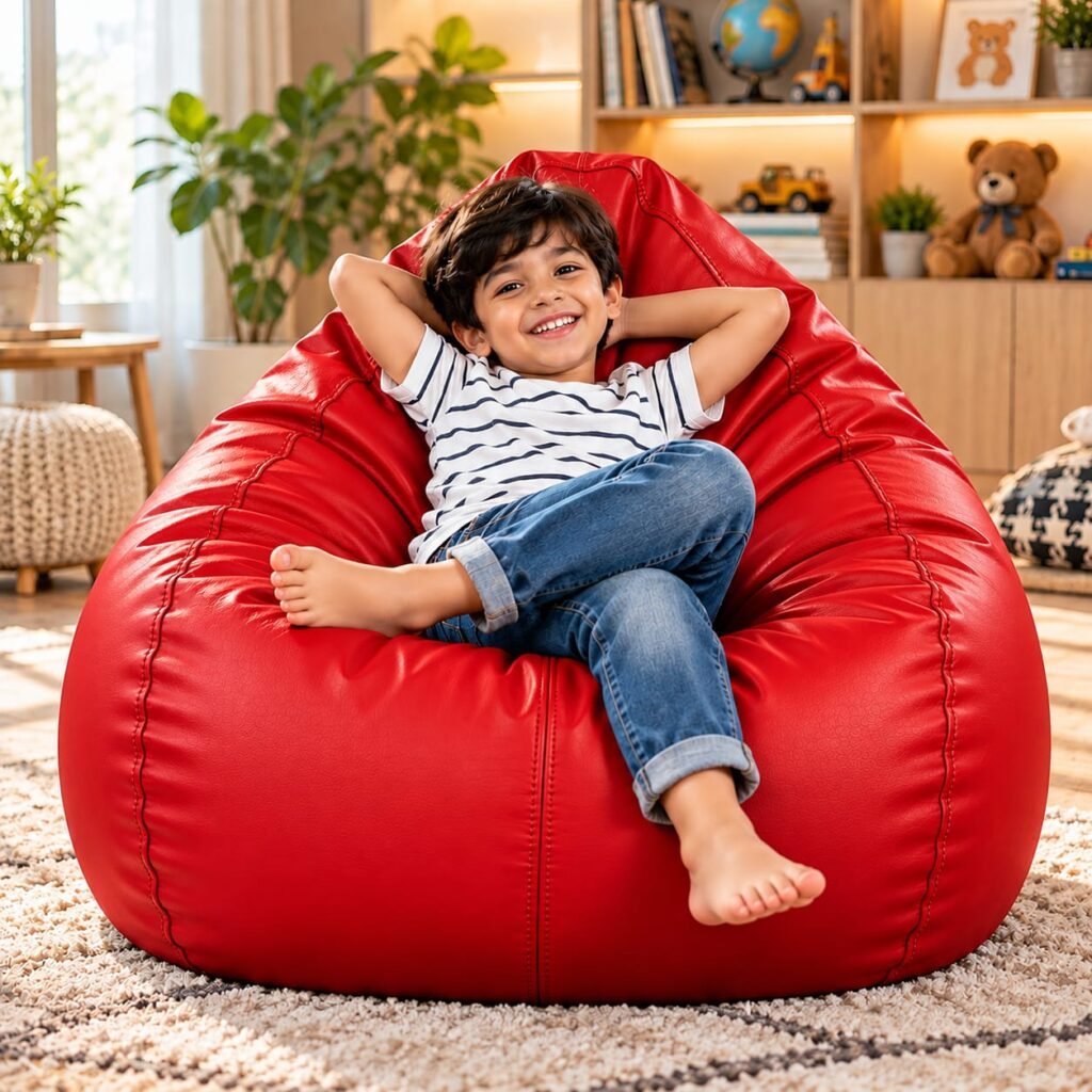 Teardrop Bean Bag Cover for Kids – Red, XL Size