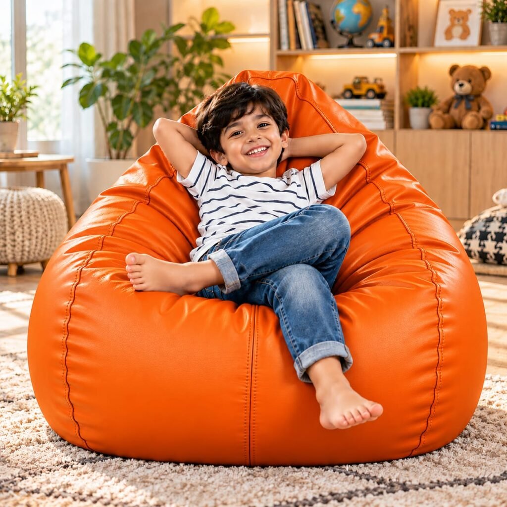 Orange Kids Bean Bag XL Cover | Cover Only Without Beans | BeanKarts