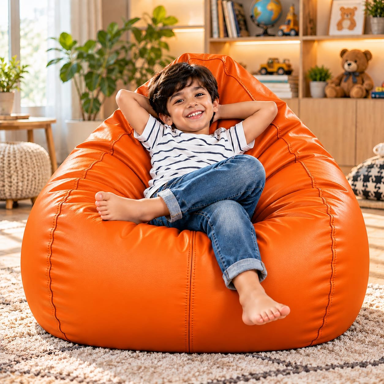 Orange Kids Bean Bag XL Cover | Cover Only Without Beans | BeanKarts