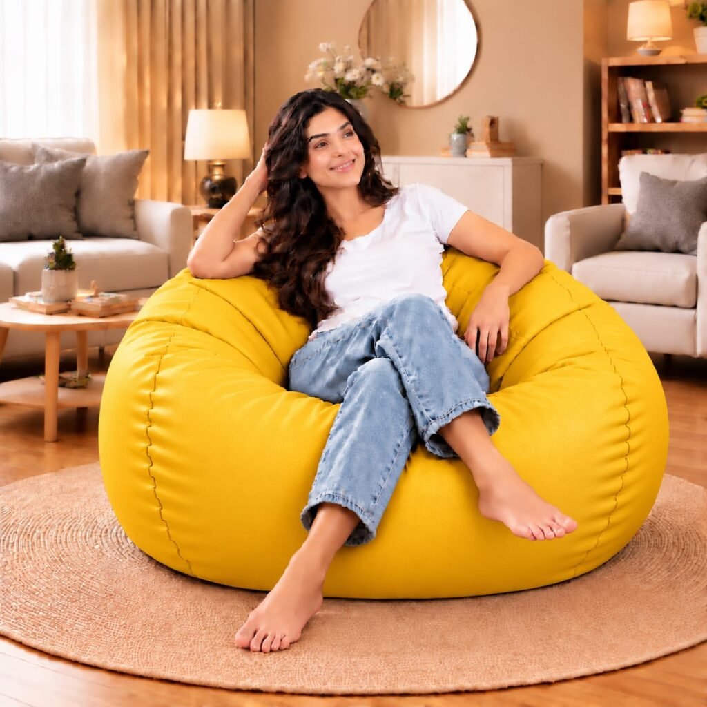 Yellow Teardrop Bean Bag Cover 2XL | Premium Bean Bag Cover | BeanKarts