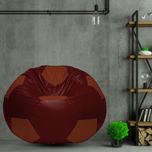 Premium Football Bean Bag Cover – Brown & Tan | XL, 2XL & 3XL - Image 4
