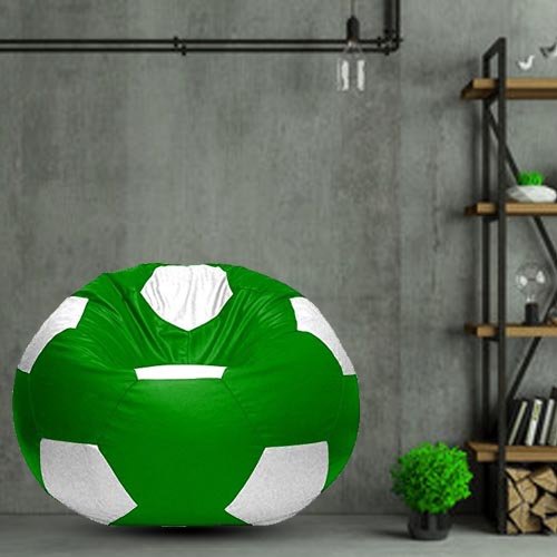 Premium Football Bean Bag Cover โ Green & White | XL, 2XL & 3XL - Image 5