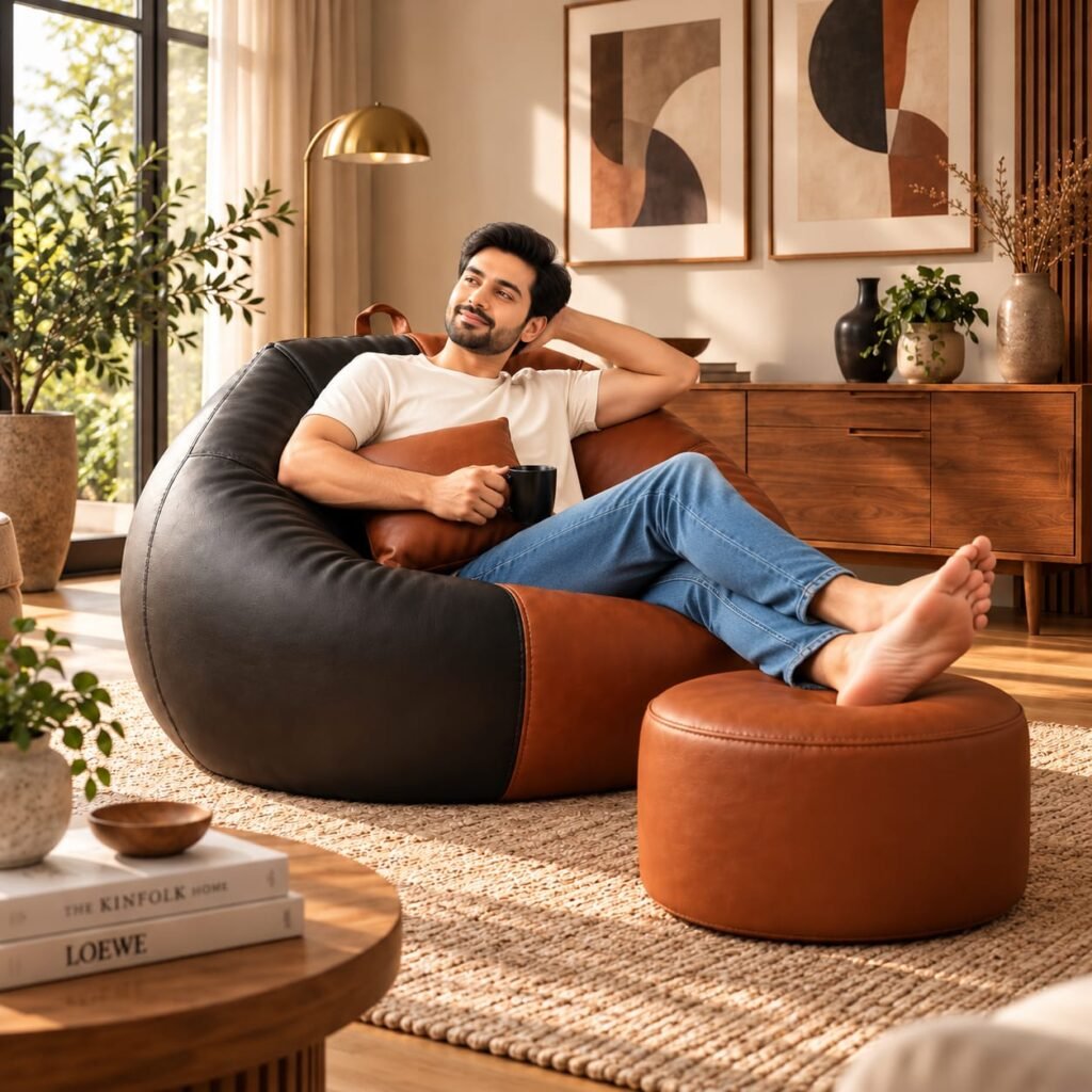 Premium Black & Tan Bean Bag Cover 3 Piece Set – 2XL, 3XL & 4XL