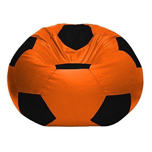 Premium Football Bean Bag Cover – Orange & Black | XL, 2XL & 3XL - Image 3