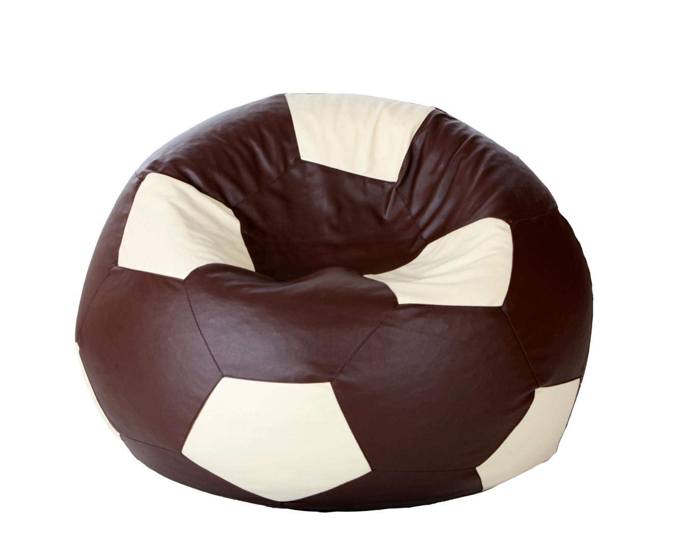 Premium Football Bean Bag Cover – Brown & Cream | XL, 2XL & 3XL - Image 5